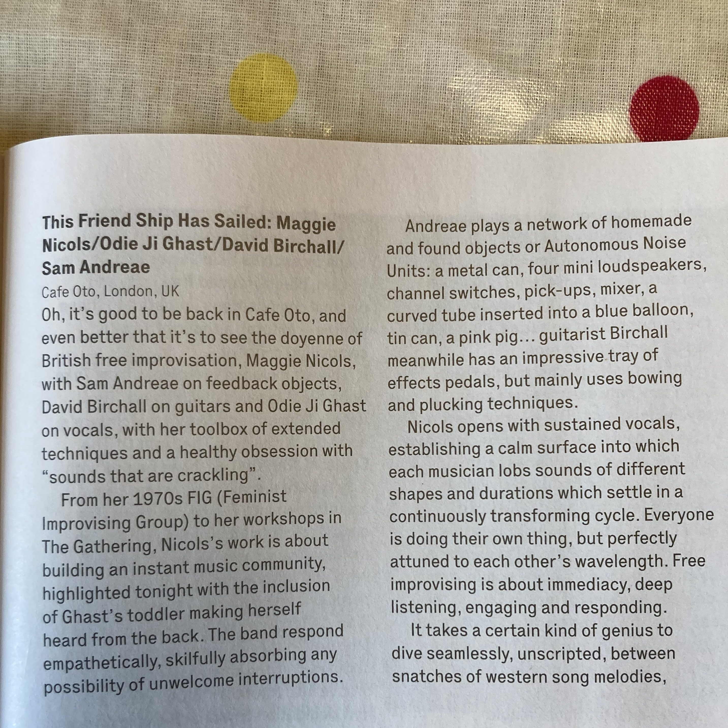 This Friendship is Sailing Cafe Oto review